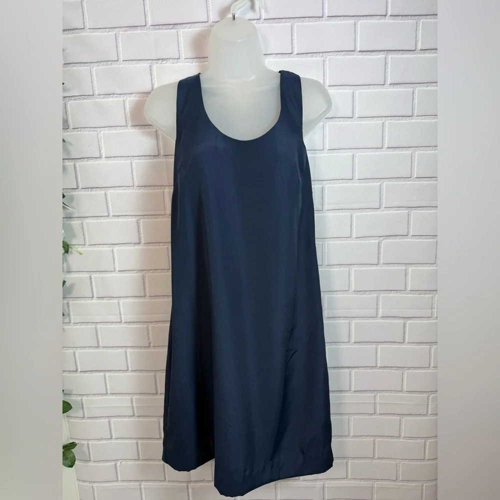 J.Crew Navy Sleeveless Twist Back Shift Dress Size 2 NWT